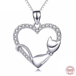 Lazy Cat Love Heart Pendant...