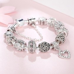 Silver Crystal Charm Beads...