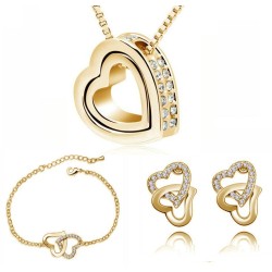 Double Heart Jewelry Set